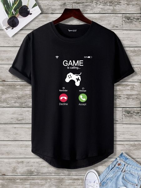 

men slogan graphic tee m3en#, White;black