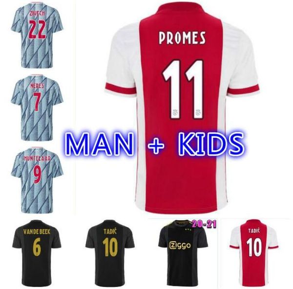 

ajax 20 21 fc groningen soccer jerseys third 50th anniversary robben 2020 2021 huntelaar neres van de beek tadic men kids football shirts, Black;yellow