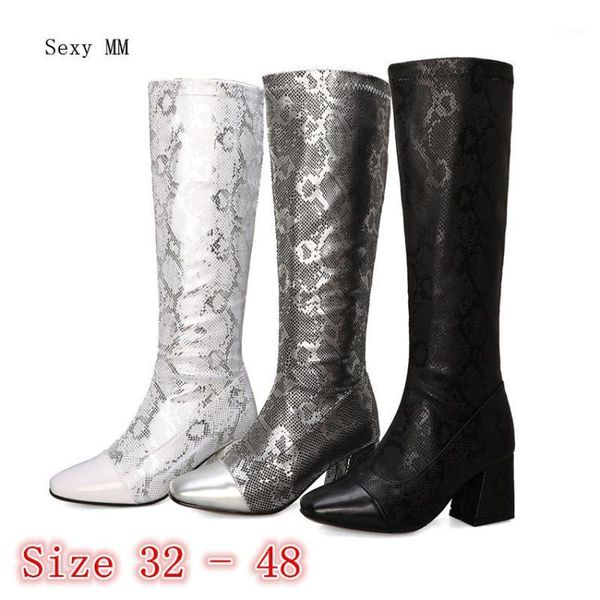 

boots spring autumn women knee high heel shoes woman thigh small plus size 32 33 - 41 42 43 44 45 46 47 481, Black
