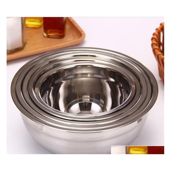 

stainless steel mixing bowls steel food container salad bowl 18-30cm size dinnerware silv sqcoex five2010