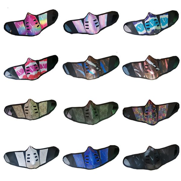 

factoryj0wpbreathable masks colorful pu leather face mask dustproof men women washable mouth cover outdoor sports protective foutle