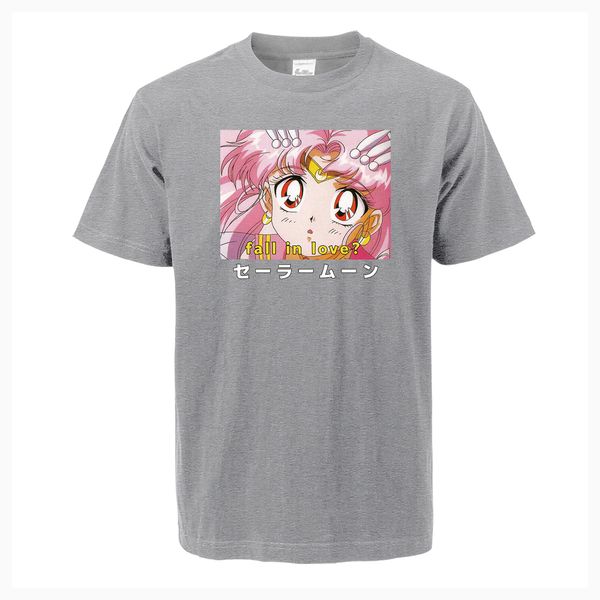 

two dimensions sailor moon print fall in love japan anime short sleeve t casual fashion streetwear hooded sweatshirt hoodie men t shirt