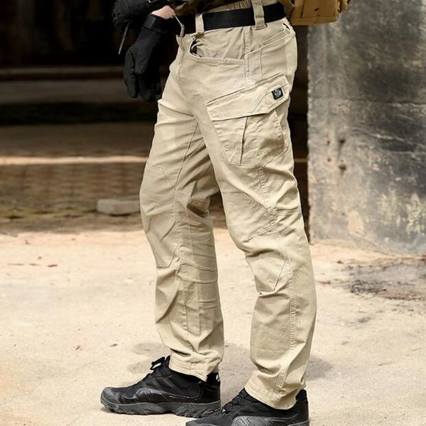 

2021 men swat tactical combat men's large multi-pocket cargo pants of the army casual bodyguard security o6pv, Black