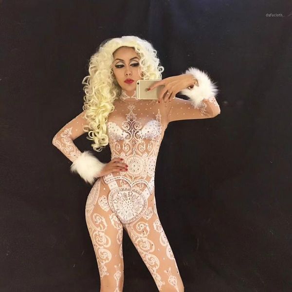 

women stage white bling jumpsuit sparkling crystals bodysuit nightclub dj dancer singer stage wear costume birthday clothes1, Black;red