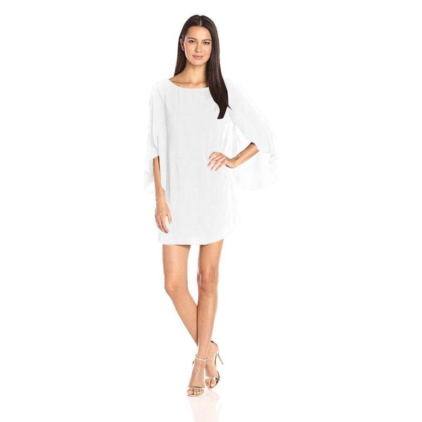 

elegant solid dress for women a-line chiffon women dresses long sleeve v neck summer clothes for, Black;gray