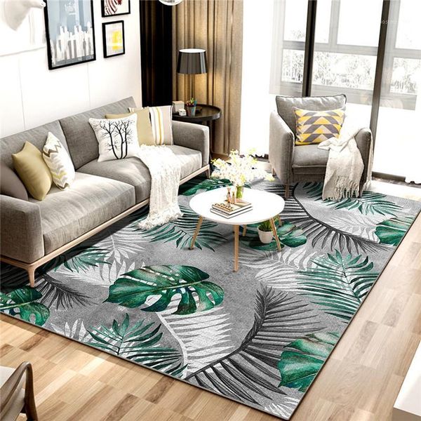 

nordic home decor carpet bathroom non slip mat plants printed absorbent doormat kitchen rugs living room crystal velvet floor ma1