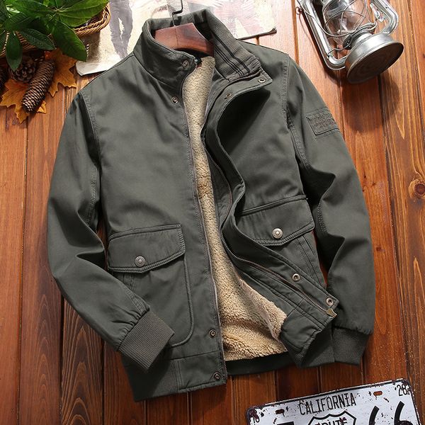 

winter bomber jacket men 2020 new thick military jacket men's fleece lined coat casual army jackets men outwear windbreaker coat, Black;brown