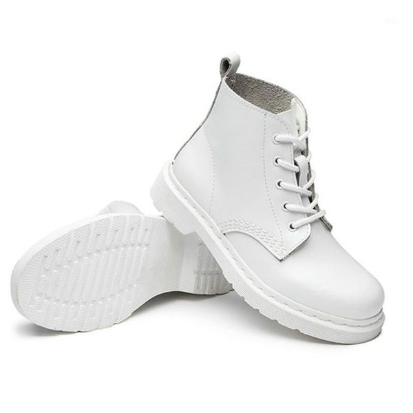 

newdiscvry 2020 fashion women boots genuine leather women white ankle boots motorcycle female spring autumn winter shoes1, Black