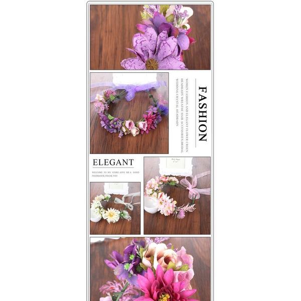 

haimeikang boho spring flower bridal floral crown hair wreath breath dried rose flower simple natural wedding rustic jllcni