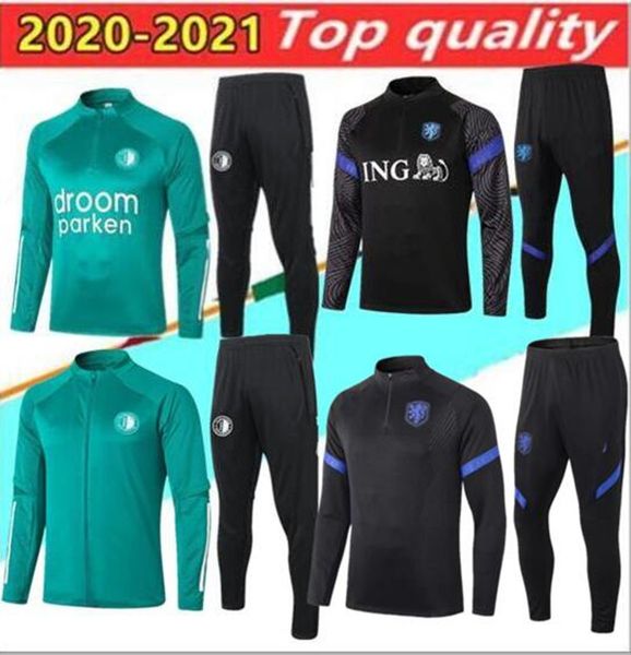 

feyenoord training suit 2020 21 v.persie soccer tracksuit jackets jorgensen berghuis survetement maillots de foot bozenik football jogging, Black