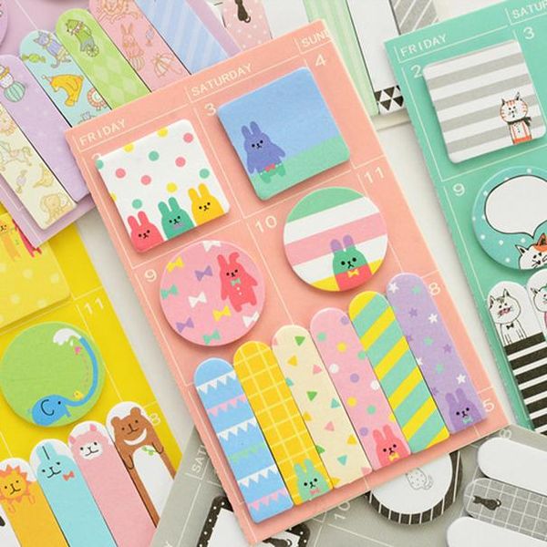 

6 шт лот cute animal memo pad weekly schedule set sticky note сообщение наклейка planner канцелярские школьные принадлежности fm139 jllmcu h