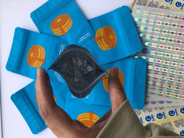 

этикетка пустой майларовый 3.5g синий местные сумки сумки голограмма запах сумка вернуться наклейки сумки пана доказательство и торт sqcpk h