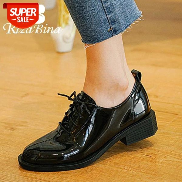 

rizabina new fashion women real leather flats round toe cross strap solid color casual female footwear size 35-40 #bt3m