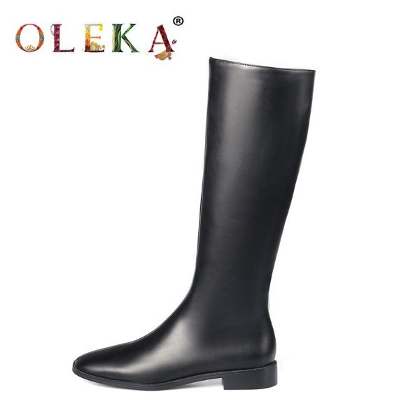 

oleka колено зимние женские сапоги платформа рим площади toe sexy boots зрелые стиль western new as494, Black