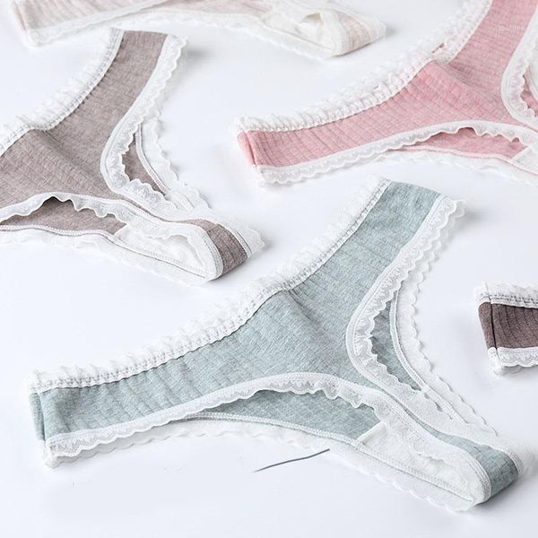 

women's panties women g-string intimates underpants solid cotton low rise underwear girl briefs lingerie lace 1, Black;pink