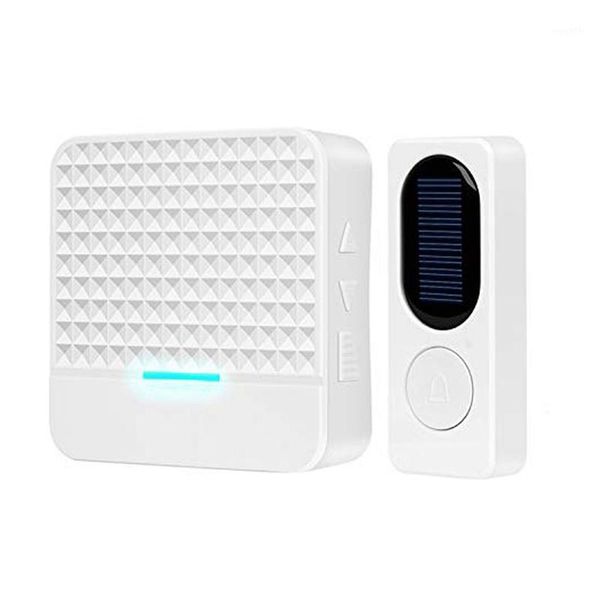 

wireless doorbell with led night light,solar door bell ring waterproof chime kit no batteries required remote panel push button1