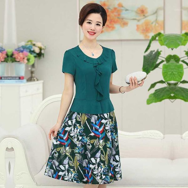 

women vintage elegant dress sweet ruffles o neck short sleeve pleated female casual straight vestidos summer floral sundress1, White;black