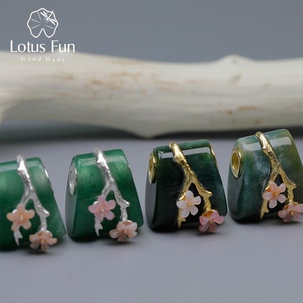 

lotus fun real 925 sterling silver natural aventurine gemstone creative fine jewelry vintage plum flower pedant without necklace