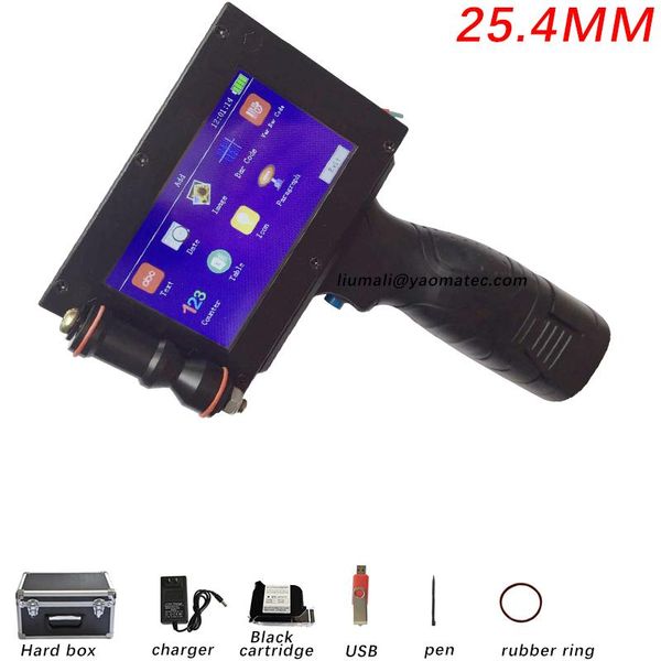 

printers 25.4mm qr bar batch code variable date number logo expiry lable portable hand jet handheld thermal inkjet printer