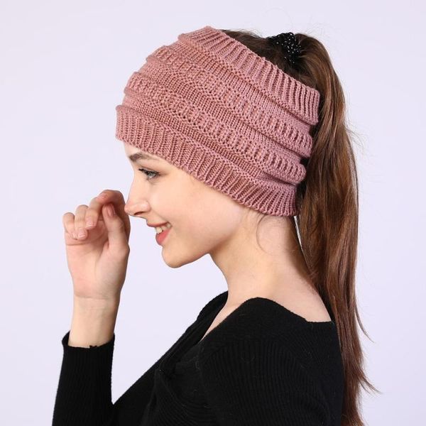

2020 new women's hats winter knitted hat beanies empty widen bonnet for women casual, Blue;gray