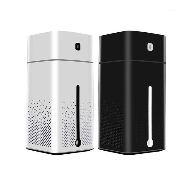 

2 pcs 1000ml air humidifier ultrasonic usb diffuser aroma essential oil led night light mist purifier humidifier, white & black1