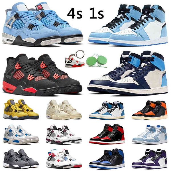 

jumpman4s basketball shoes university blue red thunder oreo men women 1s obsidian mens trainer