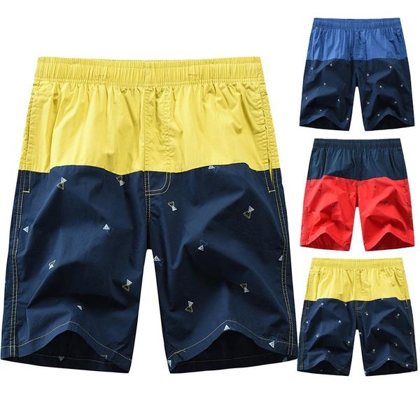 

2020 men's new summer stitching printed casual fashion beach pants, White;black