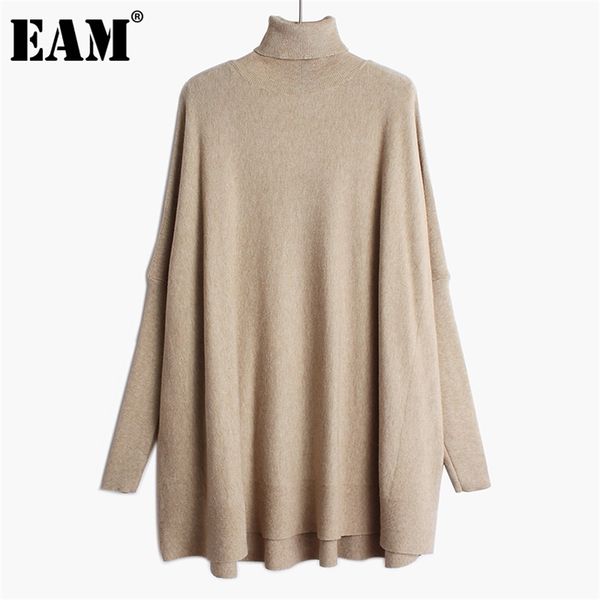 

[eam] oversized knitting sweater loose fit round neck long sleeve women pullovers new fashion tide spring autumn 2021 1dd1331 201221, White;black