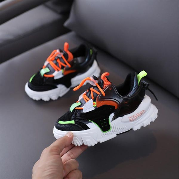 

dimi children shoes autumn new boys girls casual shoes fashion colorblock trend breathable non slip kids sneakers wmtauj, Black