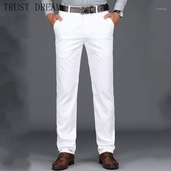 

men white jeans thin straight solid 2color1, Blue