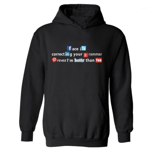

winter funny facebook hoodies men hoodies and sweatshirts pattern printed clothing mens plus size pullover 4xl1, Black