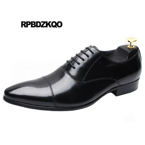 

genuine leather wedding custom handmade shoes black retro dress pointed toe luxury burgundy prom italy real men oxfords italian
