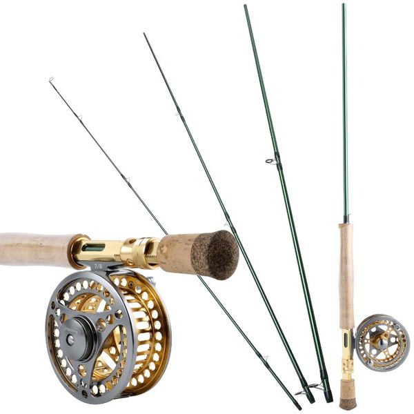 

sougayilang 2.7m 9ft 7/8 fishing rod combos portable wooden handle carbon fiber fishing rods reel set
