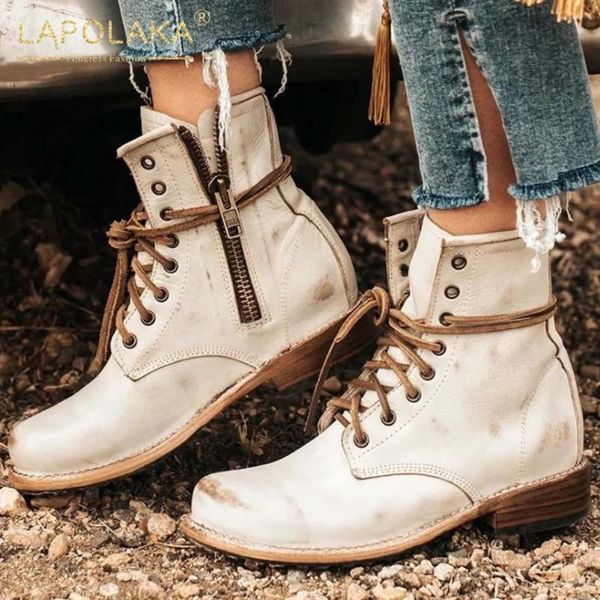 

boots lapolaka design western women shoes zipper comfortable ins wholesale comfy cross-tied trendy fashion ladies, Black