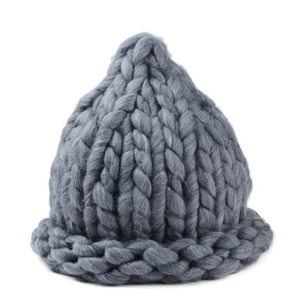 

2020 winter hats handmade twist thick warm coarse lines hat women's knitted cap gift fast delivery thick line, Blue;gray