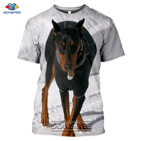 

animal doberman dog cool 3d print shirts hippie graphic harajuku men clothing