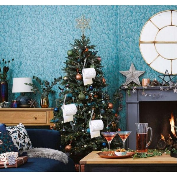 

new 2020 christmas ornament toilet paper christmas tree decoration pendant toilet paper decoration hanging diy jllluv sinabag
