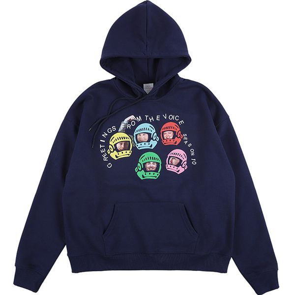 

2021 new hoodie animated designs crew of the european casual-style space 7psj, Black
