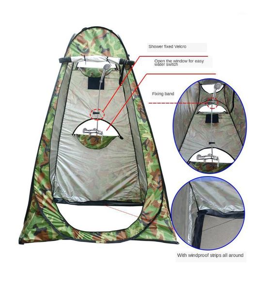 

tents and shelters three windows waterproof silver-coated quick automatic openning outdoor shower tent toilet changeable mobile tent1