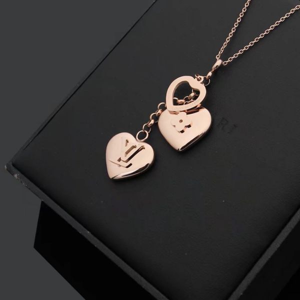 

gold silver rose colors extravagant pendant necklace classic design fashion new titanium steel necklace women jewelry wholesale
