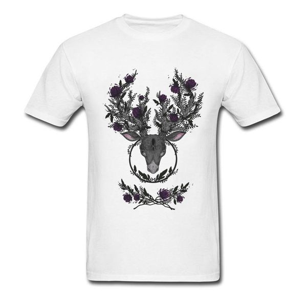 

grow 2018 flower plant deer horn tee art design t shirts cartoon vintage chic summer man's t shirt red sport hooded sweatshirt hoodie