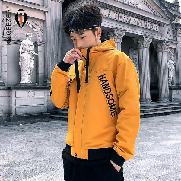 

mens jackets spring autumn hooded brand pocket bomber male jacket windbreaker orange outwear high street thin zipper casual coat1, Black;brown