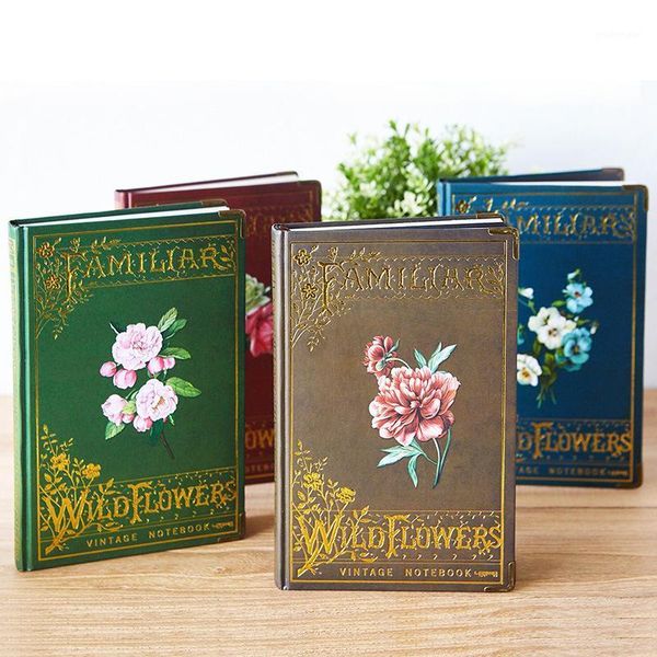 

"vintage flower" hard cover diary ote beautiful retro notebook journal office supply stationery gift1, Purple;pink
