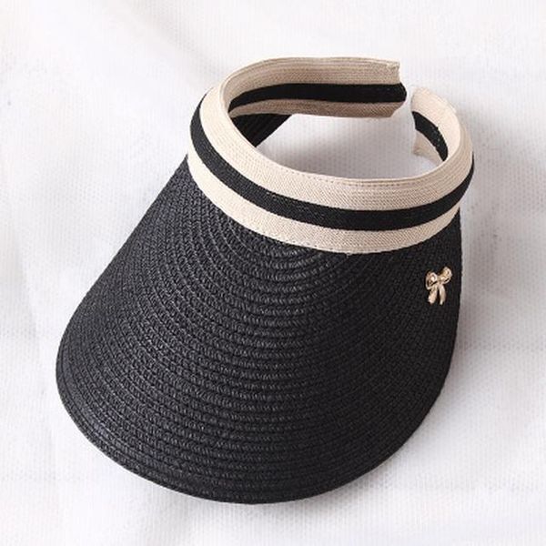 

2019 новых женщин шлемов sun handmade стро visor caps родитель-ребенок summer hat пустой top hat бич yxlxwb xjfshop, Black;white