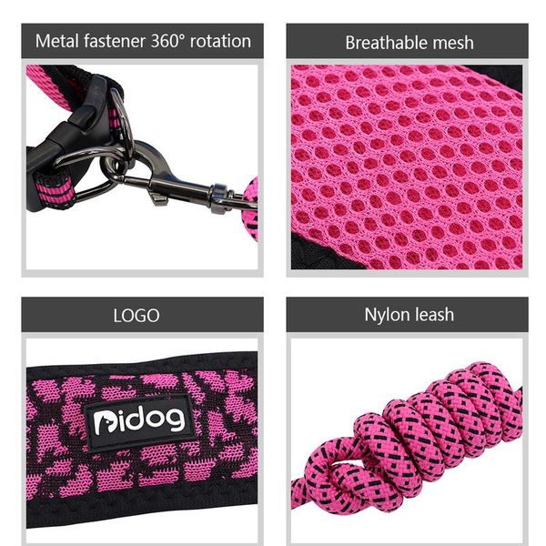 

breathable nylon mesh dog collar harness walking training pet puppy dog leash for small medium large dogs pitbull pet wmttzh