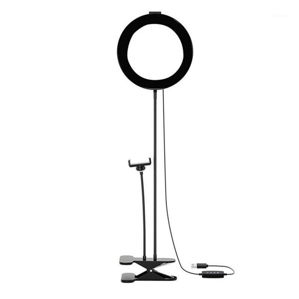 

16cm dimmable selfie ring light with 75cm gooseneck stand & cell phone holder for youtube beauty live makeup studio1