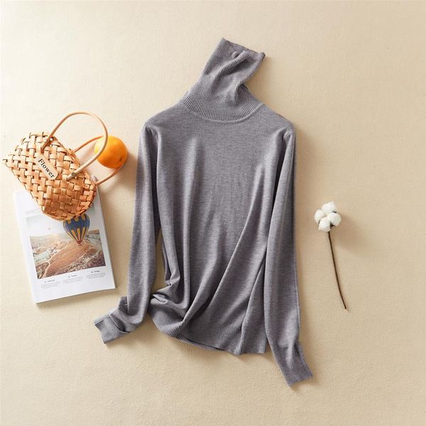 

marwin 2020 new coming autumn winter solid turn down collar pullovers female thick turtleneck knitted high street women sweater bbytng, White;black
