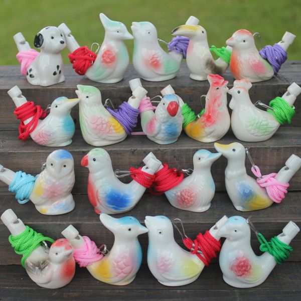 

creative water whistle clay bird ceramic glazed song chirps bathtime kids toys gift christmas party favor