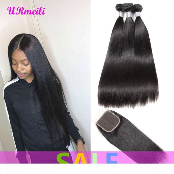 

peruvian straight human hair bundles with closure 3 4 bundles with closure dhgate peruvian virgin hair straight 30 inch bundles with closure, Black;brown