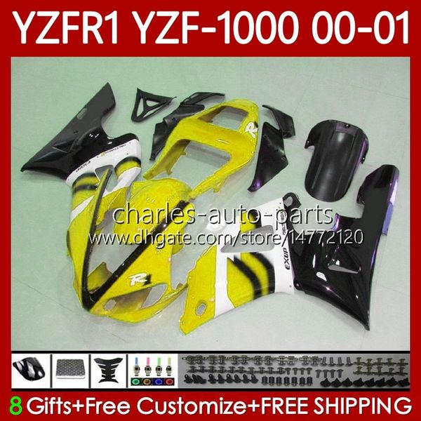 Kit carrozzeria OEM per YAMAHA YZF-1000 YZF-R1 giallo nero YZF 1000 CC R 1 2000 2001 2002 2003 Carrozzeria 83No.135 YZF R1 1000CC 00-03 YZF1000 YZFR1 00 01 02 03 Carenatura moto